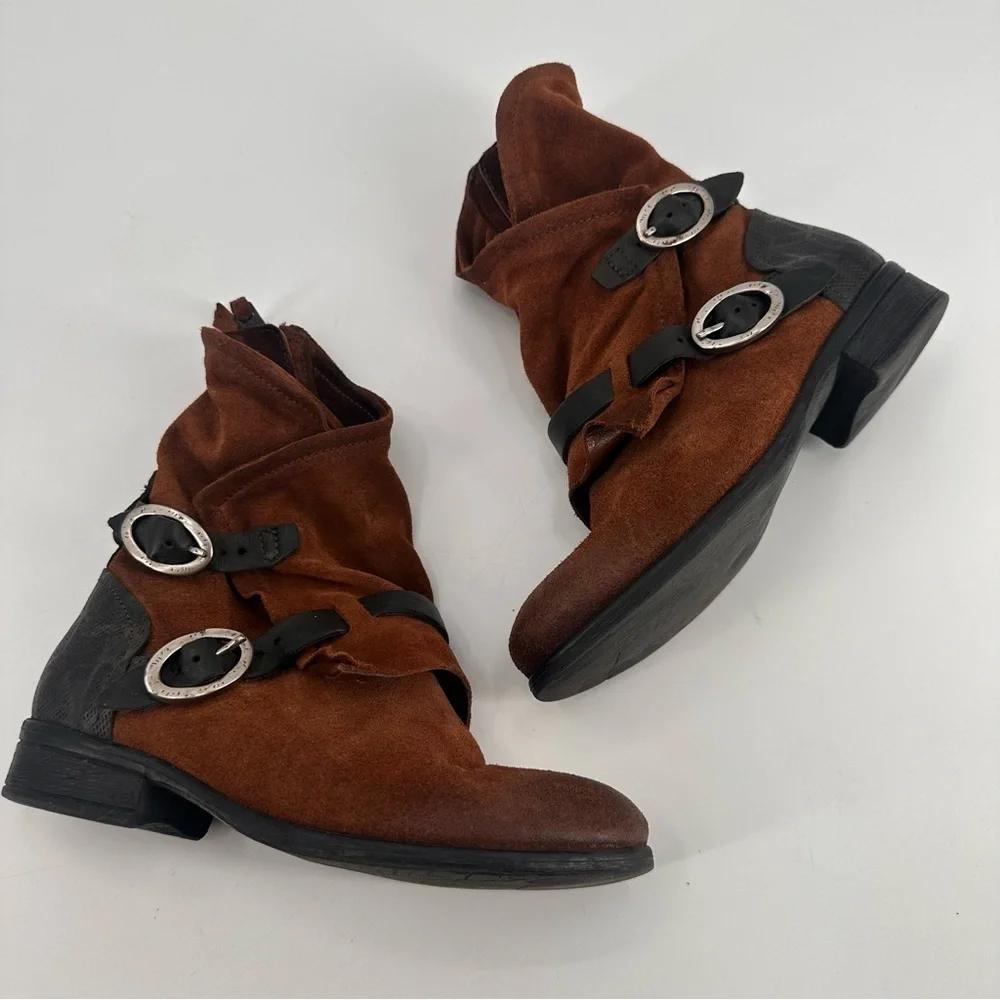 Miz Mooz Sydney Brown Suede Ankle Boots Size 36 Boho Steampunk Cosplay